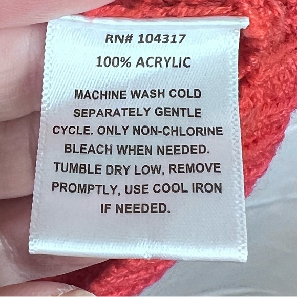 Harlow & Rose OrangeKnit Button Front Cardigan Sweater Size M Open Weave Acrylic - Picture 5 of 5